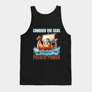 Viking Spud at the Helm - Conquer the Seas with Potato Power Shirt Tank Top